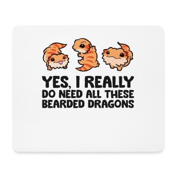 Oui, j’ai vraiment besoin de tous ces dragons barbus - Tapis de souris (format paysage) - blanc - Devant