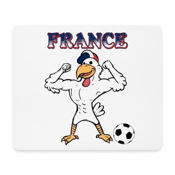 Coq Français Sports France avec Ballon de Football - Tapis de souris (format paysage) - blanc - Devant