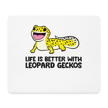 Leopard Gecko Haustier Das Leben ist besser mit - Mousepad (Querformat) - Weiß - Vorne