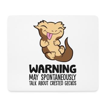 Warning May Spontaneously Talk About Crested - Mouse Pad (horizontal) - white - Front