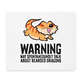 Warnung kann spontan über Bartagamen sprechen - Mousepad (Querformat) - Weiß - Vorne