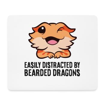 Easily Distracted By Bearded Dragons - Mouse Pad (horizontal) - white - Front