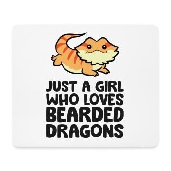 Bearded dragon Reptile Just a Girl Who Loves - Mouse Pad (horizontal) - white - Front