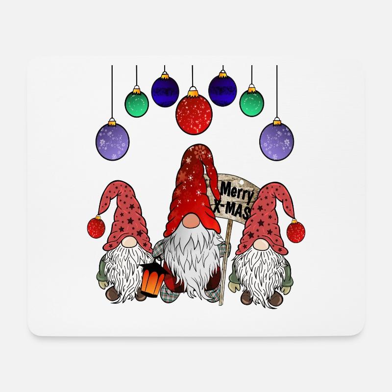 Gnome Familie Weihnachts Wichtel - Mousepad (Querformat) - Weiß