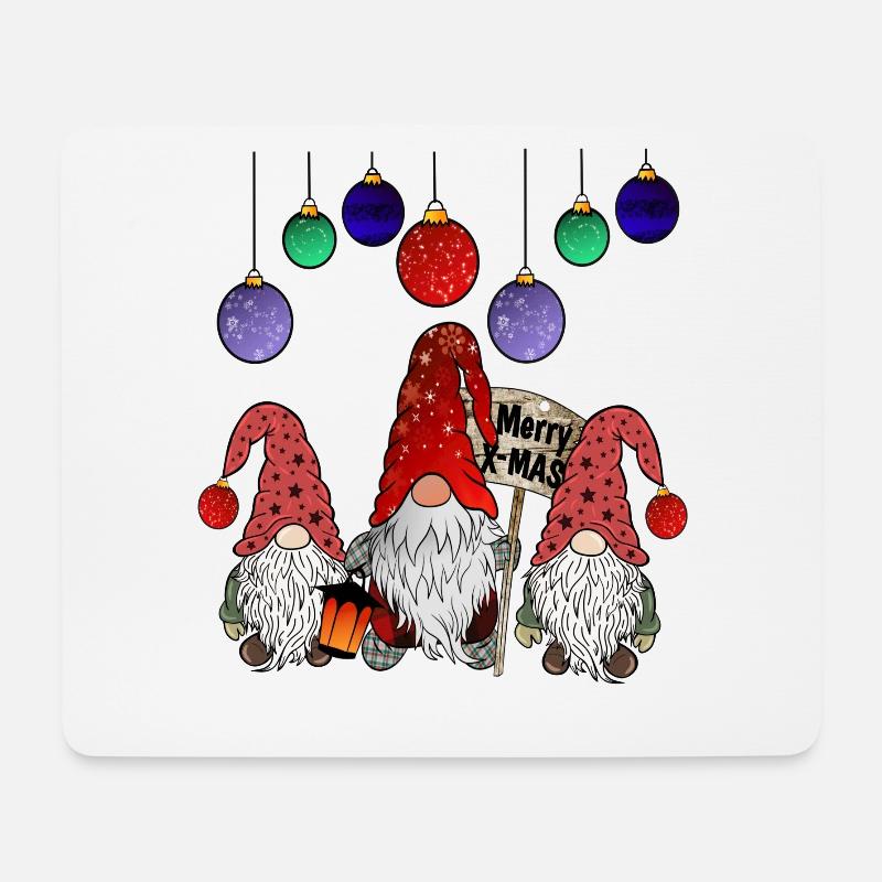 Weihnachts Wichtel Familie - Mousepad (Querformat) - Weiß