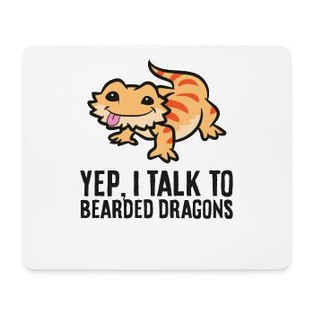 Propriétaire de dragon barbu Oui, je parle aux dragons barbus - Tapis de souris (format paysage) - blanc - Devant