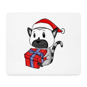 Christmas Lemur Baby with Gift - Mouse Pad (horizontal) - white - Front