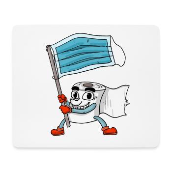 Drapeau de masque de papier toilette - Tapis de souris (format paysage) - blanc - Devant