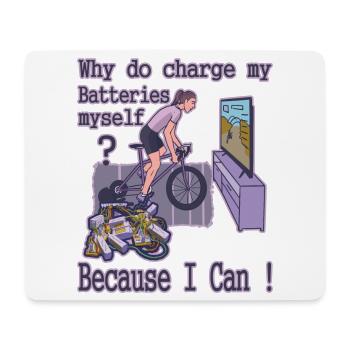 Warum ich meine Akkus selber lade ? - Mousepad (Querformat) - Weiß - Vorne