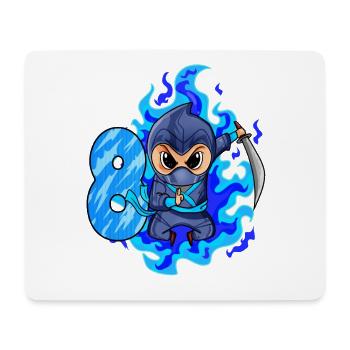 8th birthday boy 8 years old ninja - Mouse Pad (horizontal) - white - Front