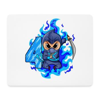 4ème anniversaire garçon 4 ans ninja - Tapis de souris (format paysage) - blanc - Devant