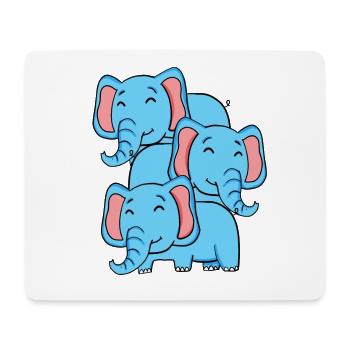Cute Elephants - Elephant - Mouse Pad (horizontal) - white - Front