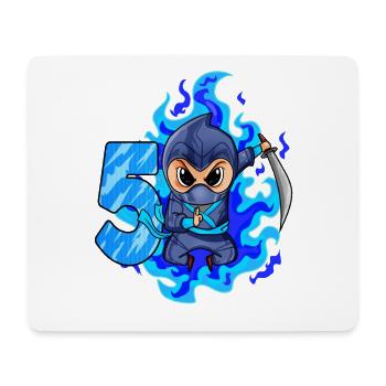 5th birthday boy 5 years old ninja - Mouse Pad (horizontal) - white - Front
