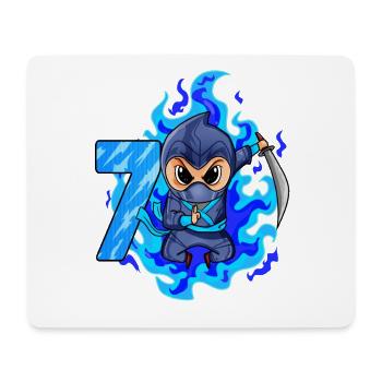 7th birthday boy 7 years old ninja - Mouse Pad (horizontal) - white - Front