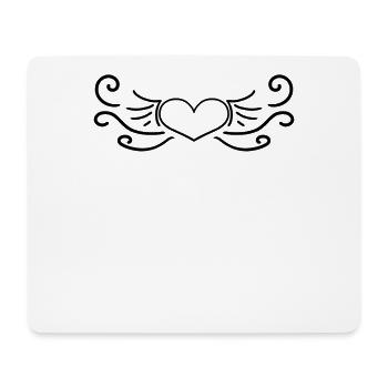 Herz Schwarz - Mousepad (Querformat) - Weiß - Vorne