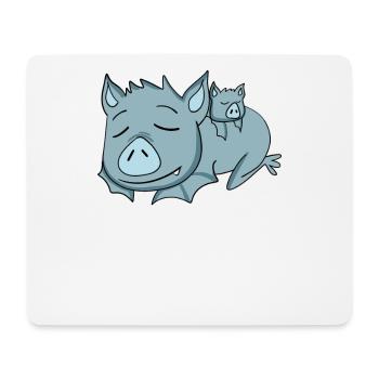 Bat with Baby Bat - Family - Mouse Pad (horizontal) - white - Front