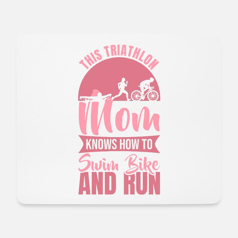 Triathlet Mama - Mousepad (Querformat) - Weiß