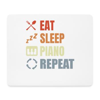 Essen Schlafen Klavier Wiederholen - Mousepad (Querformat) - Weiß - Vorne