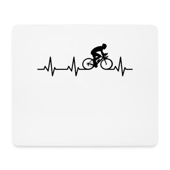 Cyclist heart line - Mouse Pad (horizontal) - white - Front