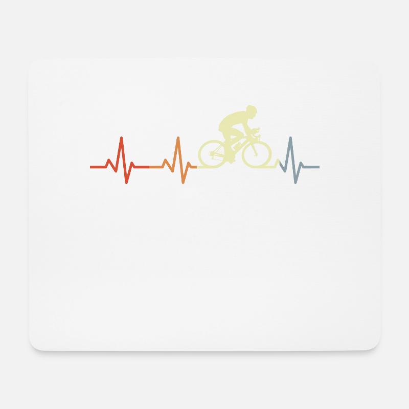 Cyclist heartbeat - Mouse Pad (horizontal) - white
