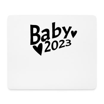 Bébé 2023 - Naissance Enceinte 2023 Grossesse - Tapis de souris (format paysage) - blanc - Devant