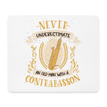 Contrebasson Musicien Instrument Cuivres Musique Cadeau - Tapis de souris (format paysage) - blanc - Devant
