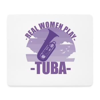 Tuba Instrument Musicien Fille Cadeau - Tapis de souris (format paysage) - blanc - Devant