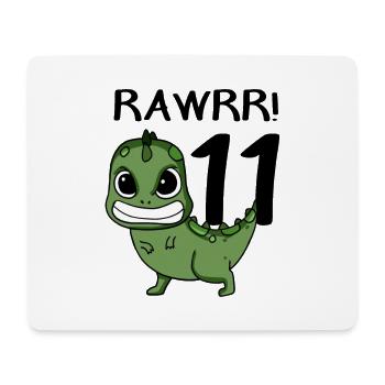 11 Geburtstag Dinosaurier Kindergeburtstag - Mousepad (Querformat) - Weiß - Vorne