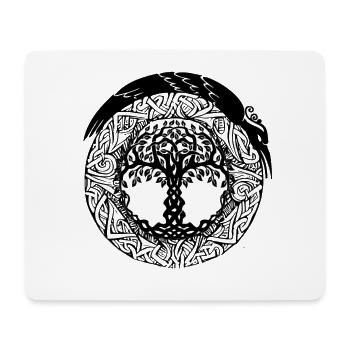 Celtic tree in a circle - Mouse Pad (horizontal) - white - Front