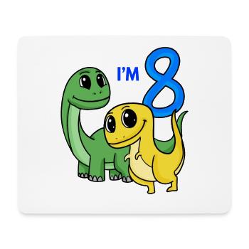 8. Geburtstag Junge - 8 Jahre Dino Geschenk - Mousepad (Querformat) - Weiß - Vorne