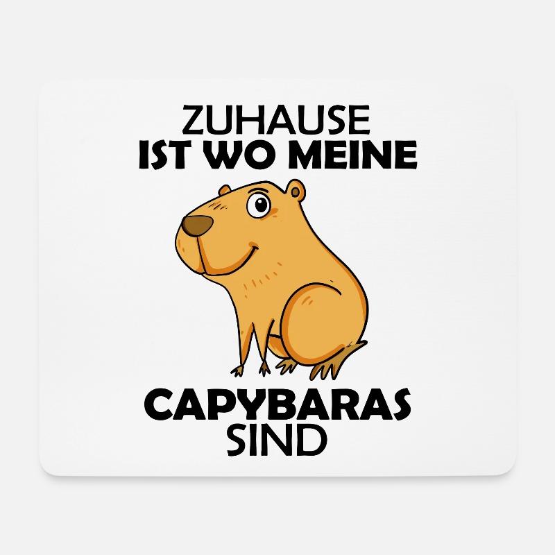 Capybara Wasserschwein - Mousepad (Querformat) - Weiß