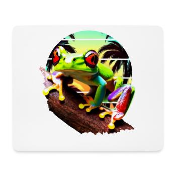 Red Eyed Tree Frog Sunset - Mouse Pad (horizontal) - white - Front
