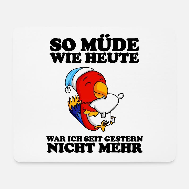 Müde Spruch lustig Schlafen Ausschlafen Faul - Mousepad (Querformat) - Weiß