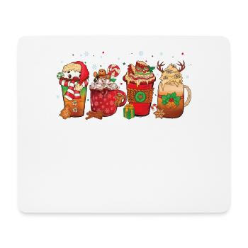 Tasse de chocolat chaud menthe poivrée Moka - Tapis de souris (format paysage) - blanc - Devant