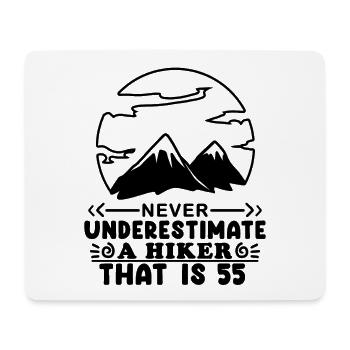 Berg Wandern 55. Geburtstag 55 Jahre alt - Mousepad (Querformat) - Weiß - Vorne