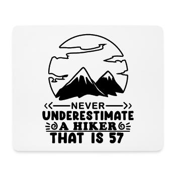 Berg Wanderer 57. Geburtstag 57 Jahre alt Geschenk - Mousepad (Querformat) - Weiß - Vorne