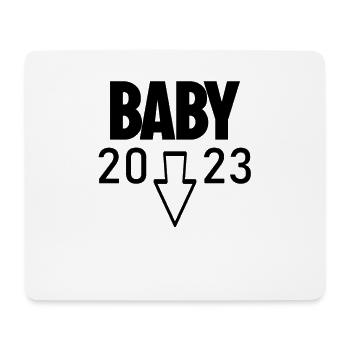 Bébé 2023 - Naissance Enceinte 2023 Grossesse - Tapis de souris (format paysage) - blanc - Devant