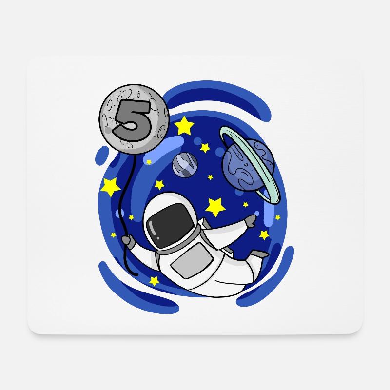 5 Jahre 5. Geburtstag - Astronaut Junge Geschenk - Mousepad (Querformat) - Weiß
