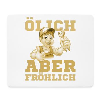Öl & Fröhlicher Mechaniker - Mousepad (Querformat) - Weiß - Vorne