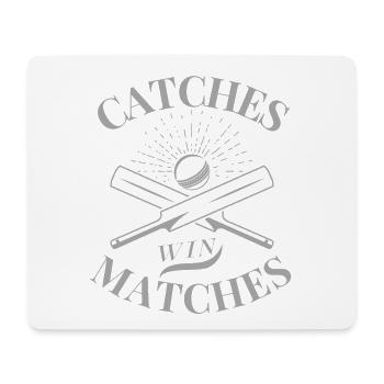 Catch win Matches - Idée cadeau Cricket Lover - Tapis de souris (format paysage) - blanc - Devant