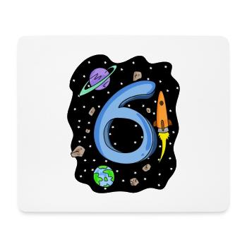 6 years old Young astronaut - Mouse Pad (horizontal) - white - Front