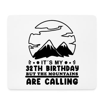 Mountain Wanderer 32e anniversaire 32 ans cadeau - Tapis de souris (format paysage) - blanc - Devant