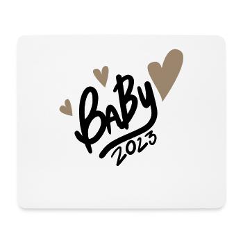 Bébé 2023 - Naissance Enceinte 2023 Grossesse - Tapis de souris (format paysage) - blanc - Devant