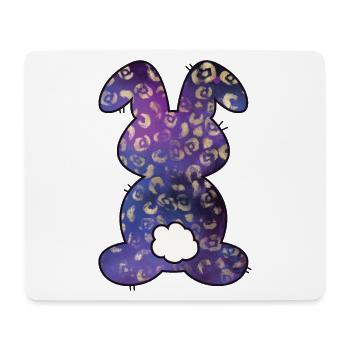 Lapin de Pâques à motif léopard - Tapis de souris (format paysage) - blanc - Devant