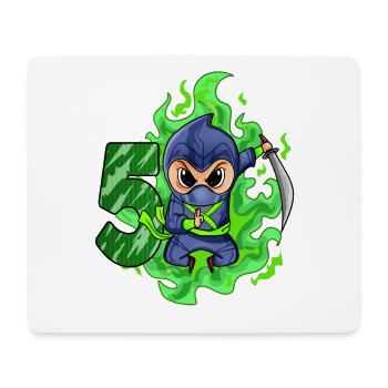Boy 5 years 5th birthday Boy Ninja Green - Mouse Pad (horizontal) - white - Front
