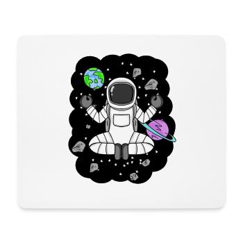 Astronaut Yoga Junge im Weltall - Meditation - Mousepad (Querformat) - Weiß - Vorne