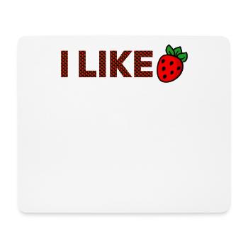 J’ADORE le motif fraise - Tapis de souris (format paysage) - blanc - Devant