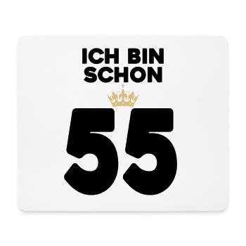 55. Geburtstag Geschenk - 55 Jahre mit Krone - Mousepad (Querformat) - Weiß - Vorne