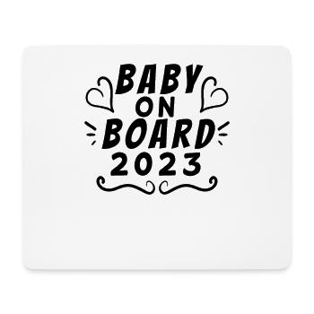 Bébé 2023 - Naissance Enceinte 2023 Grossesse - Tapis de souris (format paysage) - blanc - Devant