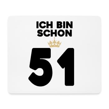 51. Geburtstag Geschenk - 51 Jahre mit Krone - Mousepad (Querformat) - Weiß - Vorne